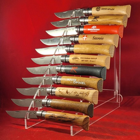 copy of Plexiglas display for 9 collectible knives