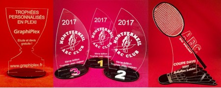 Trophées en plexiglas personnalisables